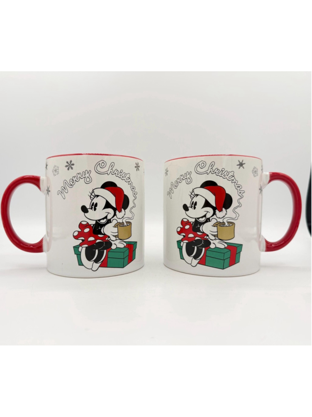 Disney Minnie Mouse Christmas Mugs Set of 2 Zrike Brands Holiday Coffee Cups